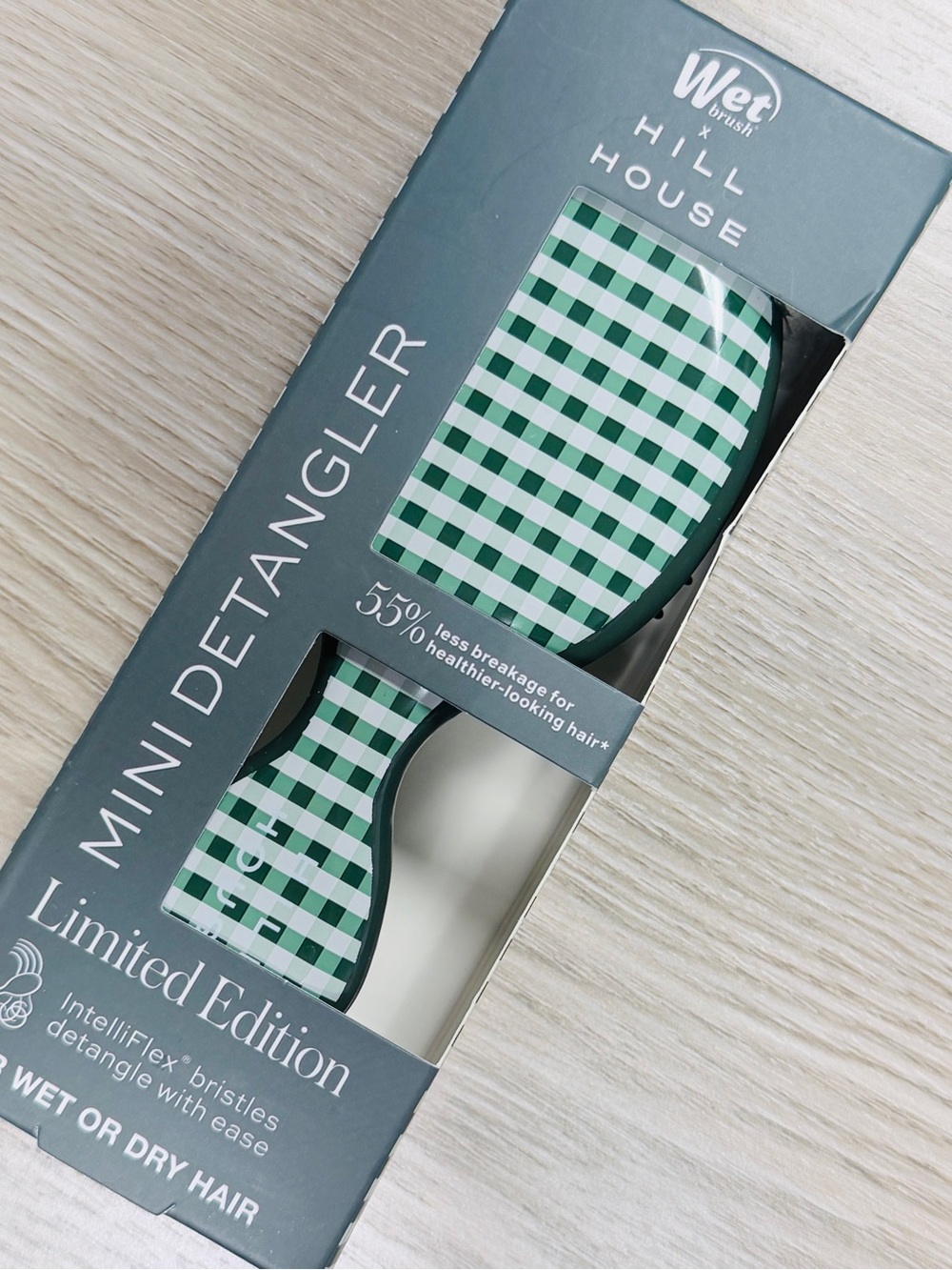 Limited Edition Wet Brush x Hill House Mini Detangler Brush - Green Gingham HTF